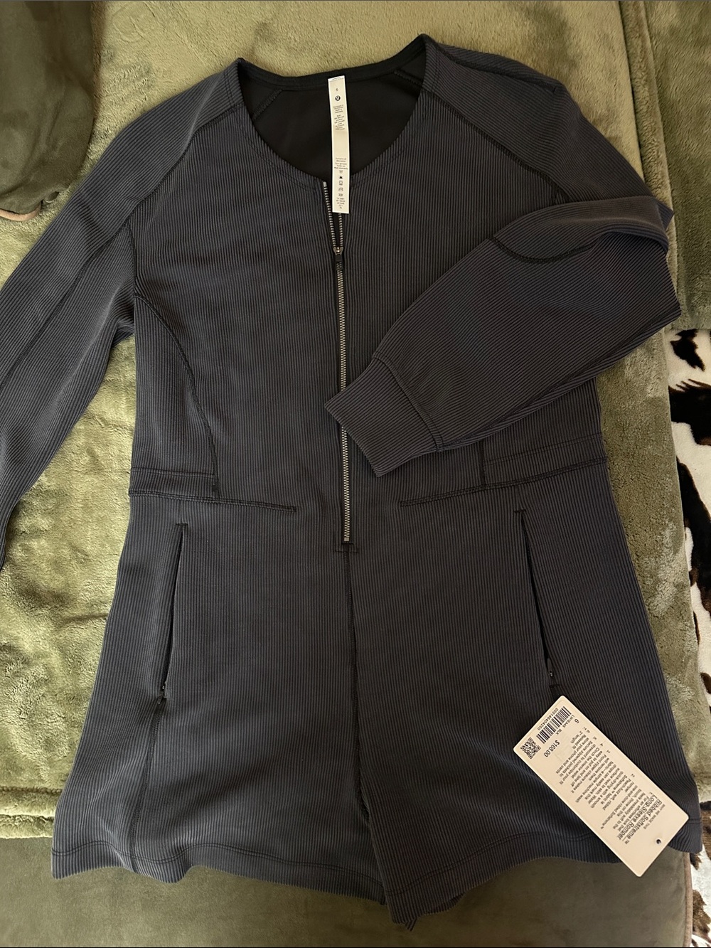 Lululemon Ribbed Softstreme Long-Sleeve Romper in black